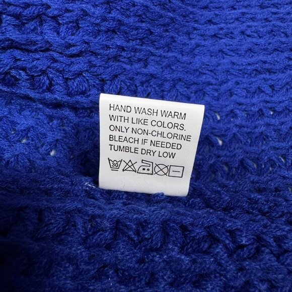 NWOT Beulah Chunky Knit Long Cardigan Sz.XL Royal Blue Pockets Minimalist Preppy - Picture 11 of 12